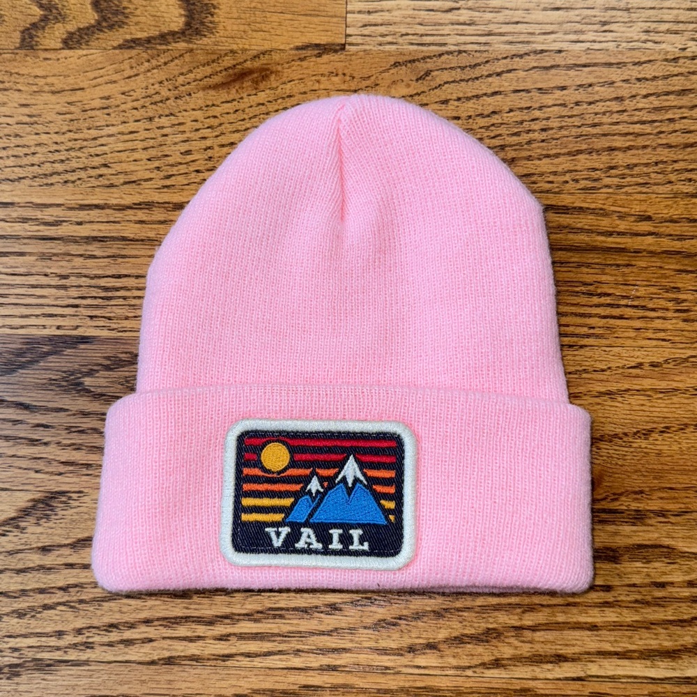 “Vail” Pink Baby Beanie, 0-24M